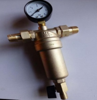 filter with a pressure gauge overhead