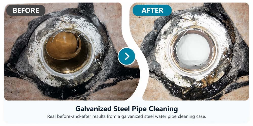ppr water pipe cleaning before after
